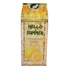 1 pakke 14 oz dobbeltvegget melkekartong vannflaske, plastmelkeboks bærbar lekkasjesikker firkantet juiceflaske for utendørssport reise camping