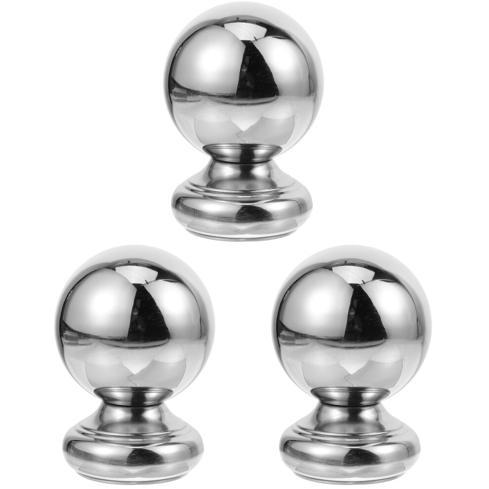 3Pcs Silver Handrail Finial Balls For Staircase And Railing Safety 3712458662125