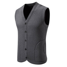 Mens Vest Autumn and Winter New Men's Fashion Trend Sleeveless Vest Vest V Neck Thick Vest for Men