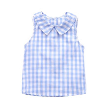 Little Girls Sleeveless Plaid Tanks Summer Crop Tops Cute Crewneck Shirts Blouses 1-4 Years