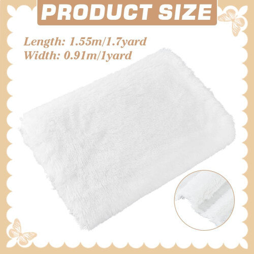 1 Yard Polyester-Plüschstoff, Teppich, Kissenzubehör, Weiß, 1550 mm 1