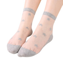 Socks for Women Ladies Spring and Summer Leisure Transparent Solid Colour Star Stockings Cool Glass Stockings Soft Short Stockings