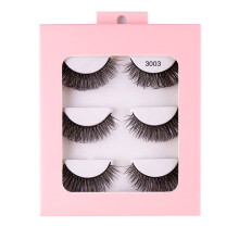 3 Pairs Synthetic False Eyelashes - Curly Thick & Realistic Look, Compact Pack for Daily Makeup & Travel