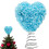 Valentine Hearts Tree Topper with Bow and Artificial Rose 1