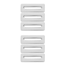 6Pcs Silver Plastic Sink Overflow Cap for Bathroom Washbasin Drain