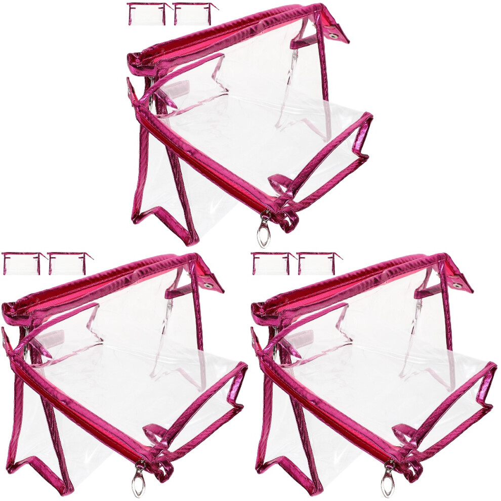 Villcase 12Pcs Rosy Pvc Makeup Bags Portable Cosmetic Organizer For Women