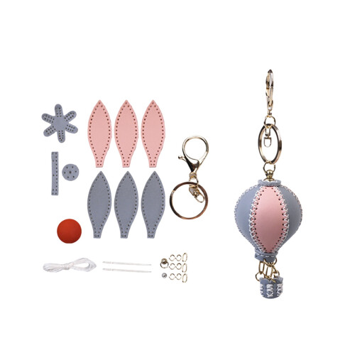 Leather pendant DIY kit hand-sewn mini keychain 1