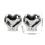 Love Heart Gesture Figurine Silver Desktop Decor Set 3