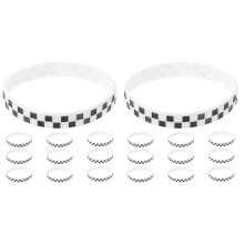 24Pcs Racing Car Silicone Bracelets White Decorative Sports Wristbands