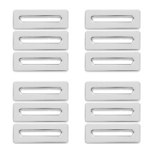 12Pcs Durable Silver Zinc Alloy Washbasin Overflow Drain Cover