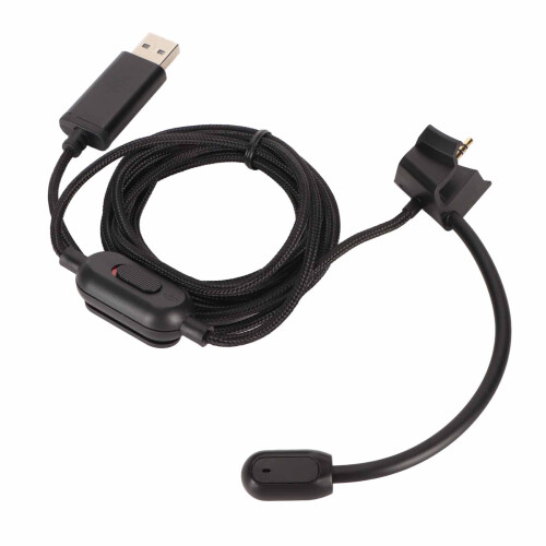 Gaming Headset Replacement Cable with Mute Switch, Anti-Interference Braided Cord for Enhanced Voice Transmission - Includes Inline Mic and Volume 2