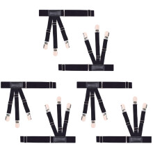 6St Elastische Zwarte Shirt Garters Met Antislipclip Shirt