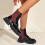 Women's Combat Ankle Boots Chunky Heel Lace-Up Leopard Print 2