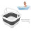 Foldable Bath Toy & Toiletry Storage Bin with Removable Base, Quick Drain, High Capacity, Cute Design – White/Black 5