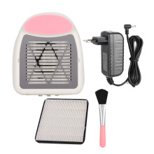 Silicone Hand Pillow Nail Dust Collector with Low Noise Motor and LED Illumination, Portable Rechargeable Vacuum for Professional Nail Technicians