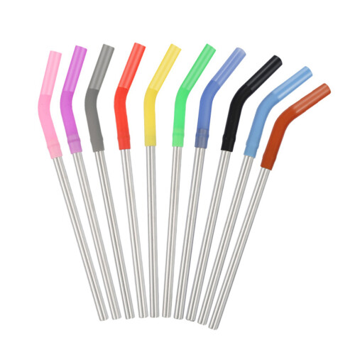 30Pcs Assorted Color Stainless Steel Straws Set Reusable Silicone Tips 1