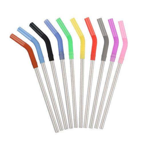 30Pcs Assorted Color Stainless Steel Straws Set Reusable Silicone Tips 2