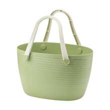 Panier à linge avec poignée, utilisable à la maison, panier de pique-nique, sac à vêtements, panier de rangement, vert, 25 x 41,5 x 19 cm