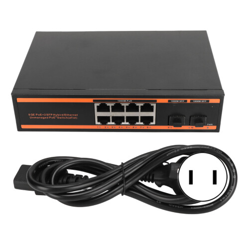 Έξυπνος διακόπτης Gigabit Ethernet με θύρες PoE, ανίχνευση AI, plug and play, αθόρυβη λειτουργία,