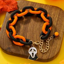 Halloween Bracelets Ghost Pumpkin Switch Charm Bracelets Gifts Stretch Beaded Bracelets for Women