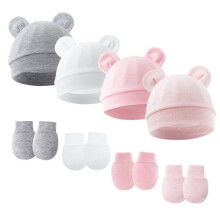 Söta babyvantar för nyfödda, repfria babyvantar för pojke, babyflickor, mössor för småbarn, spädbarn, nyfödd - 4-pack
