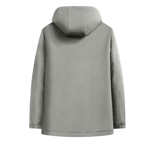 Herren-Freizeitjacke mit Kapuze, Grau, Größe XL (190) 2