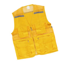 Freiwilligenweste mit mehreren Taschen, Baumwollmischung, Gelb, Größe L