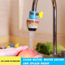 Universal Faucet Water Filter with Anti-Splash Design and Water Saving Technology 6-Stage Filtration for Kitchen and Bathroom Improves Water Quality