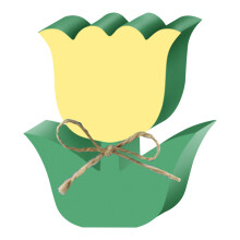 Osterhasen-Blumen-Holzschilder für frühlingshafte Etageren-Dekoration, Tischdekoration im Landhausstil, Partydekoration für Zuhause/Büro (Gelb)