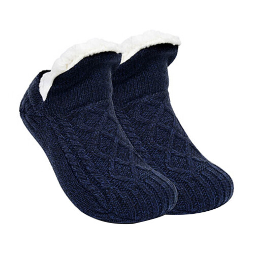 Μαύρες κάλτσες παντόφλα M Super Soft Warm με επένδυση από φλις – Αντιολισθητικές,