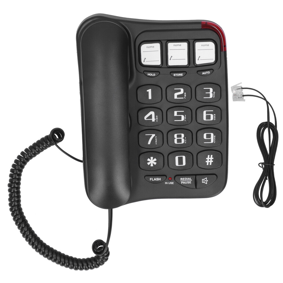 Durable Themed Big Button Phone For Seniors With Two Touch Memory - Hands Free Speaker Clear Voice Corded Landline - Visually Impaired Silver 9365509934340