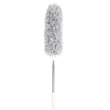 Dust Cleaner With Bendable Head Microfiber Material Extendable Stainless Steel Pole Strong Adhesive Force Easy To Use Comfortable Grasp For All Ages