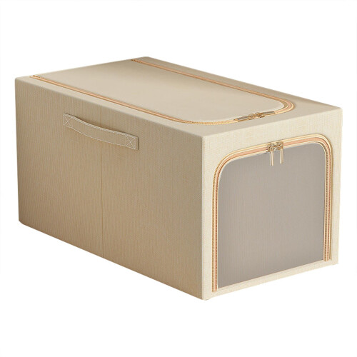 Large Capacity Zipper Storage Box, No-Smell Fabric, Clear Window, Stackable & Foldable Closet Bin – Compatible with Home Organization