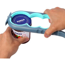 Jar Opener for Weak Hands & Arthritis, Bottle & Can Opener for Low Strength (Blue & Grey), Compatible with Standard Jars