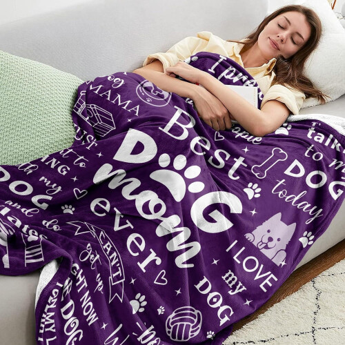 Κουβέρτα Mosslink Dog Mom – 60x80in, μαλακή θήκη για λάτρεις των σκύλων, δώρο 2