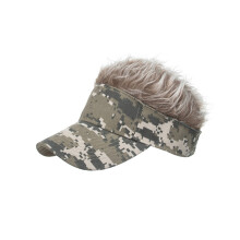 Lustiger Fake-Haar-Sonnenvisier Baseball-Cap für Herren, verstellbar 56-62cm