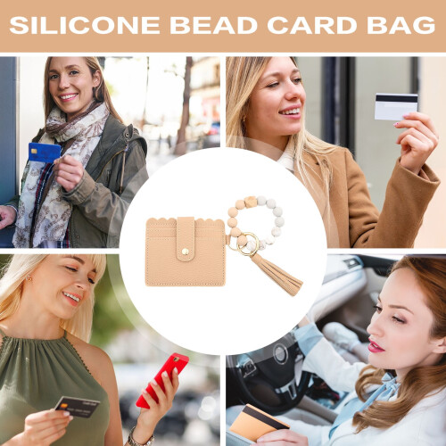 Under5Wristlet Πορτοφόλι Βραχιόλι Μπρελόκ Θήκη για Κάρτες Πορτοφόλι Μπρελόκ με Φούντα 2