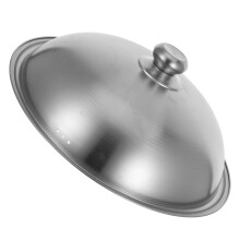 Pot Cover Round Shape Stainless Steel Silver 1Pcs 13.4X13.4X3.7in