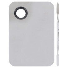 Masterpiece Makeup Palette, Stainless Steel Canvas for Artistic Cosmetics Blending, Includes Dual-Ended Spatula Tool, Durable and Versatile