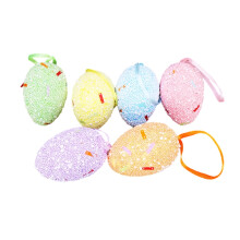 Glitter Easter Eggs Foam Ornament Set 6 pcs