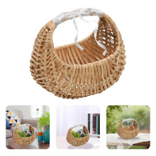 Small Flower Girl Baskets, Wicker Basket with Handle Liner, Eggs Candy Storage, Willow Rattan Basket