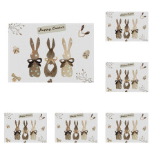 Happy Easter Rabbit Placemat 12x18 inch, wasbaar, hittebestendig, tafelmatten voor thuis, boerderijstijl, keuken, eettafel, lentedecoratie, 6 stuks