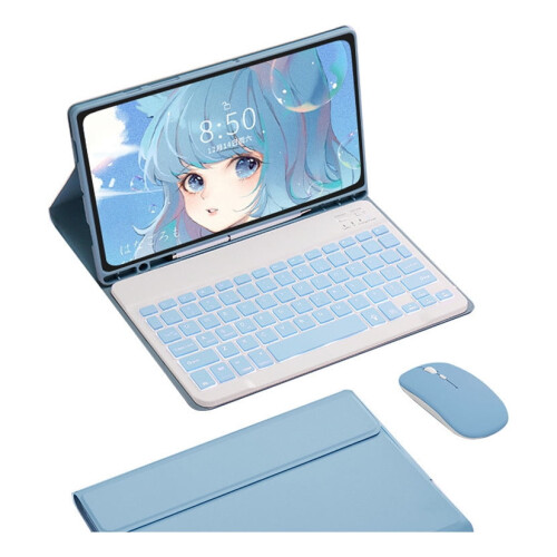 Capa com teclado e mouse RGB compatível com Samsung Galaxy Tab S9Fe10.9