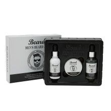 Premium Beard Kit With Straightener, Beard Oil Balm And Boar Beard Brush For Natural Beard Care, Includes Wooden Comb Ceramic Coating Tools Perfect