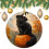 Black Cat Ceramic Christmas Ornament Witch Hat Pumpkin 1