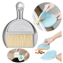 2 PCS Mini Broom & Dustpan Set – Compact, Portable, for Home, Kitchen, Office, Bath, Pet Areas – Grey