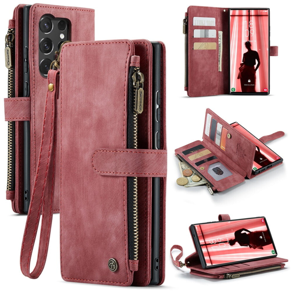 Caseme Wallet Case For Samsung Galaxy S25 Ultra Â Pu Leather Magnetic Flip, Lanyard Strap, Zipper Card Holder, Compatible With Galaxy S25 Ultra 6.9" 9313598254788