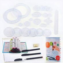 Coffret Spirograph Deluxe 27 pièces avec formes Cyclex – Kit de dessin créatif pour enfants, développement de l'intelligence et de