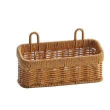 Panier suspendu pour porte d'entrée – Panier mural tressé en bambou et chanvre pour fleurs, courrier et rangement, compatible avec la maison, le