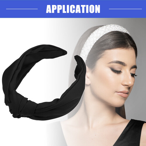 Knotted Headband for Women Black 1 Pc 1